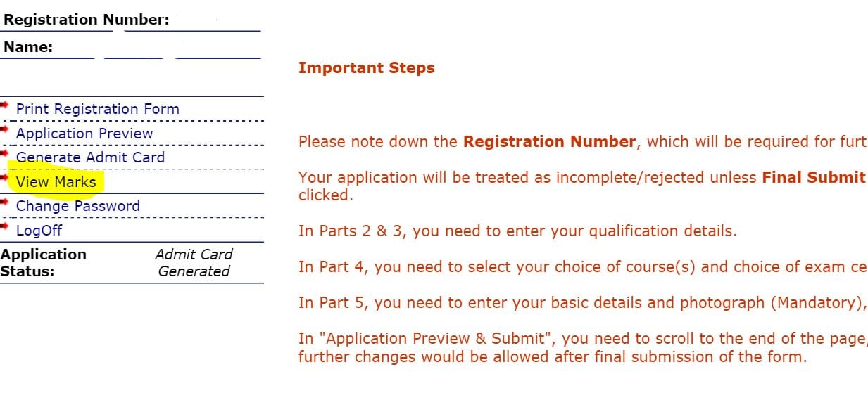 view afcat marks