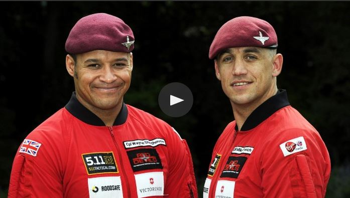 Red Devil Saves Team-mate In Mid-Air As Parachute Fails. Parachutists in the British army's Red Devils team, Corporal Mike French and Corporal Wayne Shorthouse, describe how a mid-air collision caused one of their parachutes to collapse. The incident happened at an airshow in Whitehaven, Cumbria, on Friday and saw French have a narrow escape in front of hundreds of spectators after he was caught mid-air by his fellow team member.