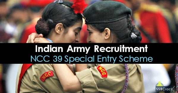 Indian Army Recruitment NCC 39 Special Entry Scheme