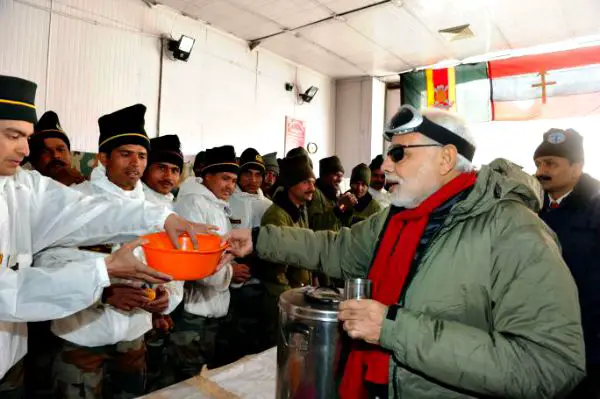 Modi with Indian Army