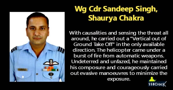 Wg Cdr Sandeep Singh, Shaurya Chakra