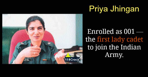 Priya Jhingan enrolled as 001 — the first lady cadet to join the Indian Army