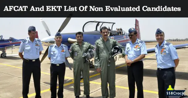 AFCAT And EKT List Of Non Evaluated Candidates