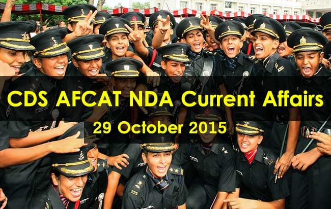 CDS-AFCAT-NDA-Current-Affairs-29-October-2015