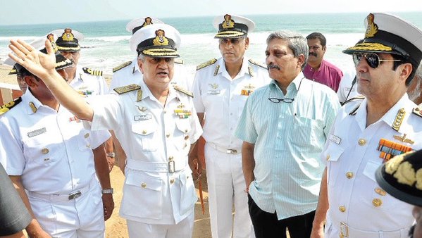 Indian Navy with Defence Minister