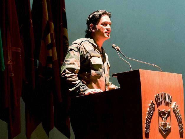 MS Dhoni at officers training academy