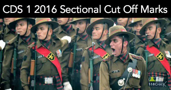 CDS 1 2016 Sectional Cut Off Marks