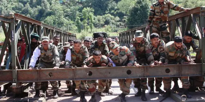 Indian Army Making Bridge