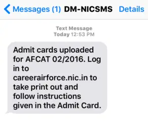 afcat admit card 2016