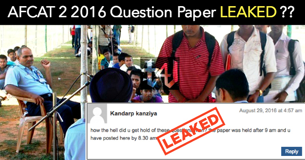 AFCAT 2 2016 Question Paper LEAKED