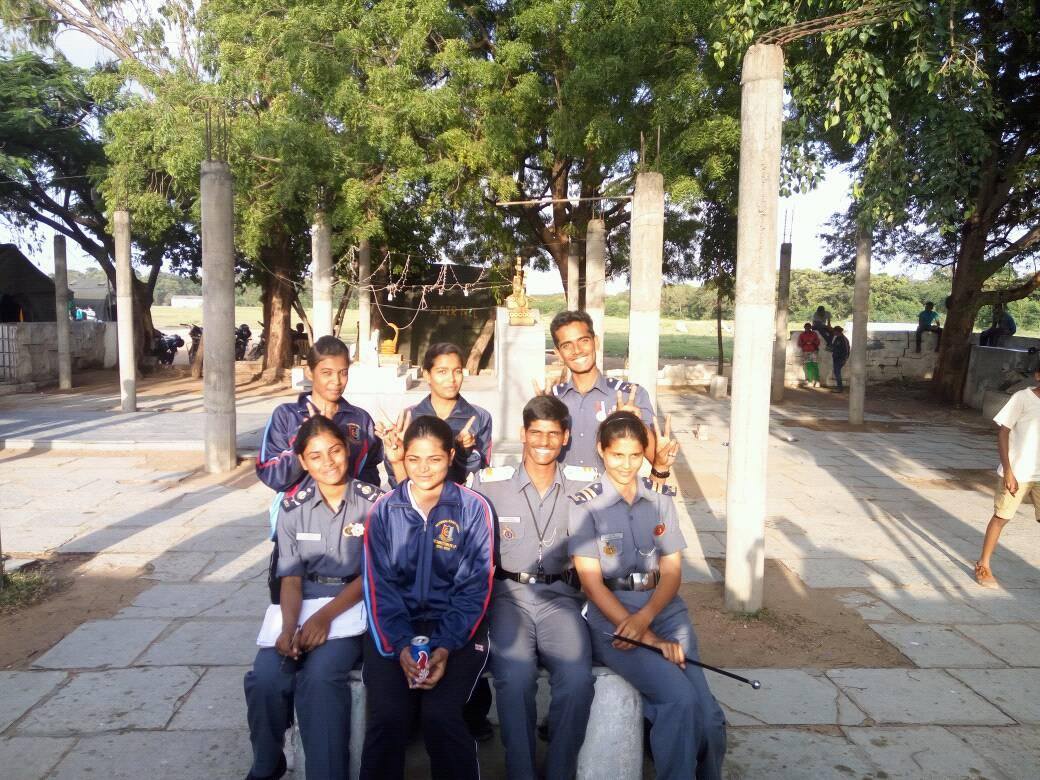 N Manish having a light moment with his co-cadets 