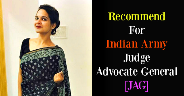 Recommend For Indian Army Judge Advocate General