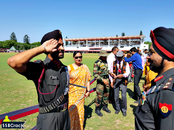 army officer saluting his father