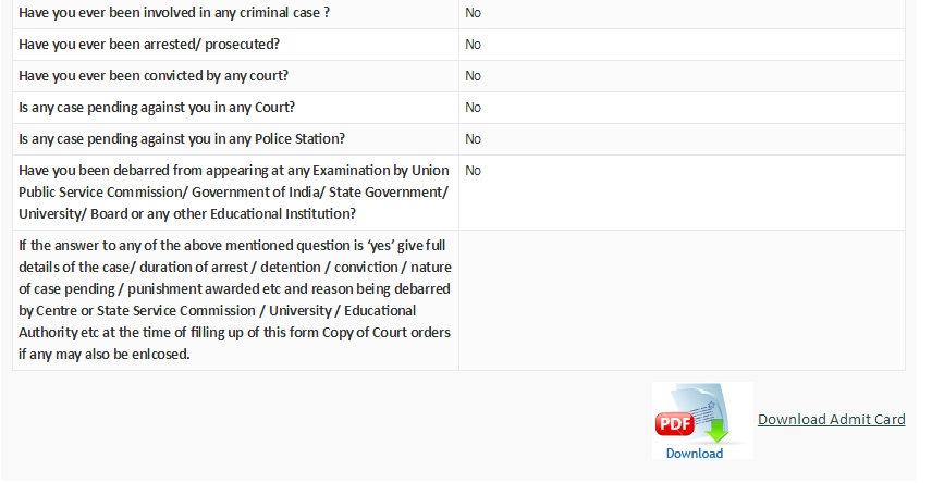 TA Admit card 12