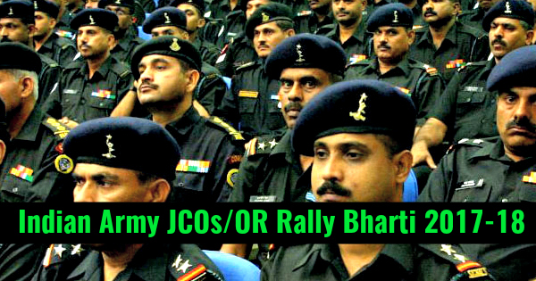 Indian Army JCOsOR Rally Bharti 2017-18