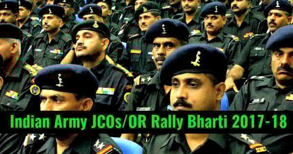 Indian Army JCOsOR Rally Bharti 2017-18