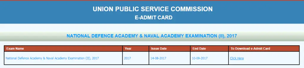 NDA 2 2017 admit card