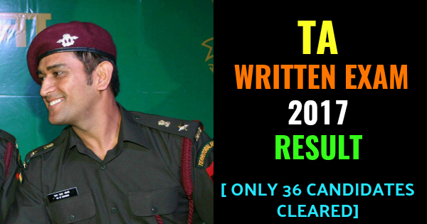 TA WRITTEN EXAM 2017 RESULT