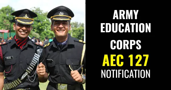 ARMY EDUCATION CORPS AEC 127 NOTIFICATION