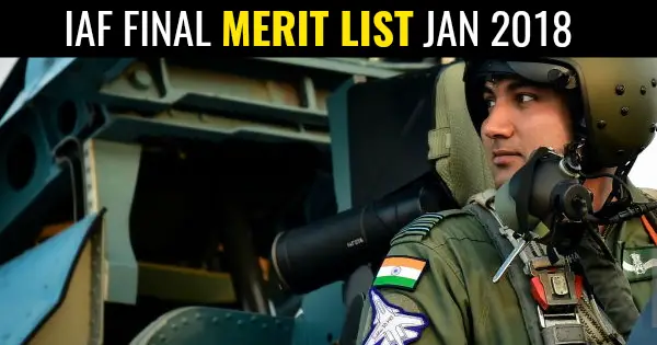IAF FINAL MERIT LIST JAN 2018