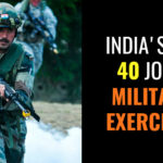 INDIA'S ALL 40 JOINT MILITARY EXERCISES