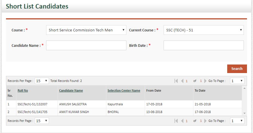 SSC Tech 51 SSB dates