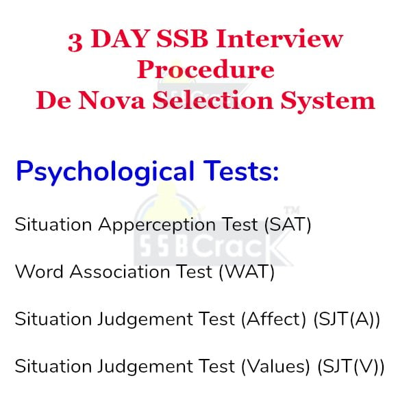 3 day ssb Psychological Tests