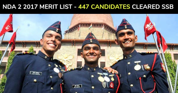 NDA 2 2017 MERIT LIST - 447 CANDIDATES CLEARED SSB