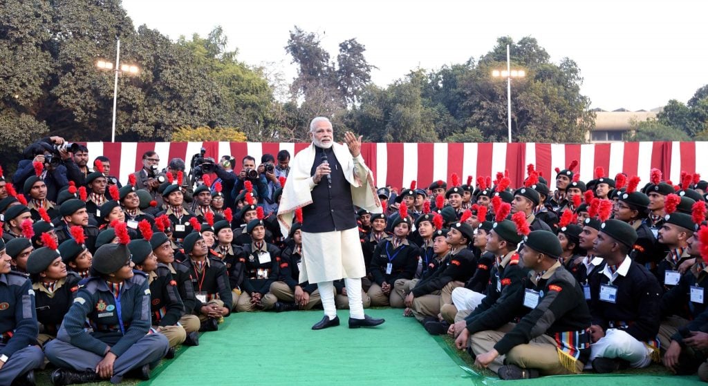 PM with NCC Cadets