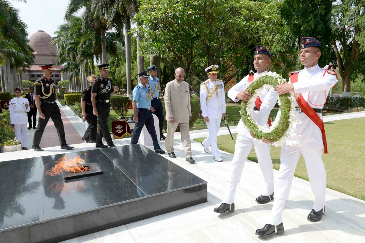 President Paying Tributes At Hut of Remembrance 2