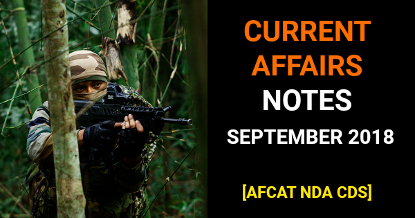 Current Affairs September 2018 PDF