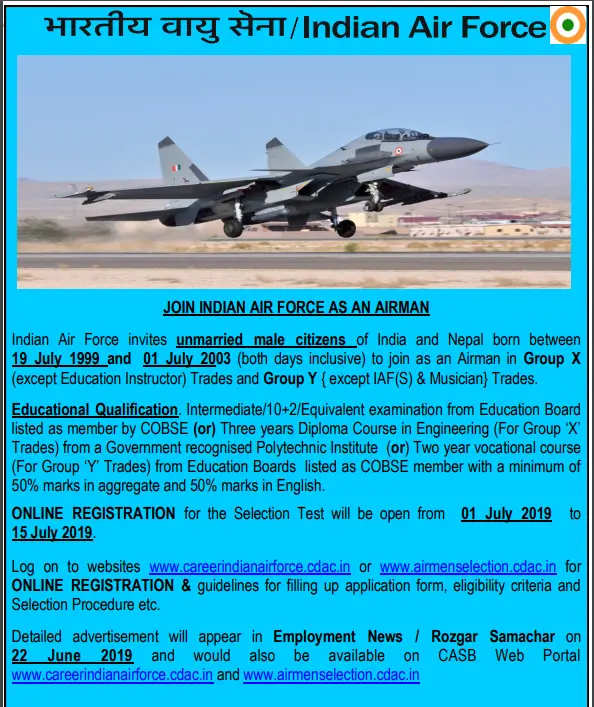 Indian Air Force Airmen Notification