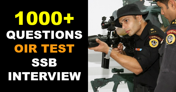 1000+ QUESTIONS OIR TEST SSB INTERVIEW