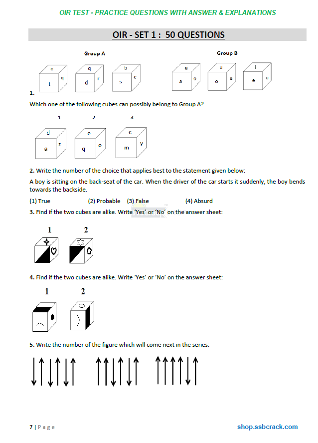 OIR Test 1