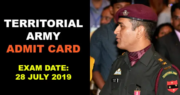 TERRITORIAL ARMY ADMIT CARD