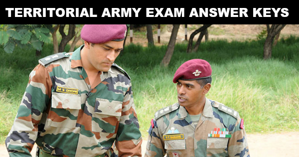 TERRITORIAL ARMY EXAM ANSWER KEYS