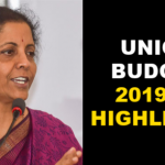 Union Budget 2019-20 HIghlights