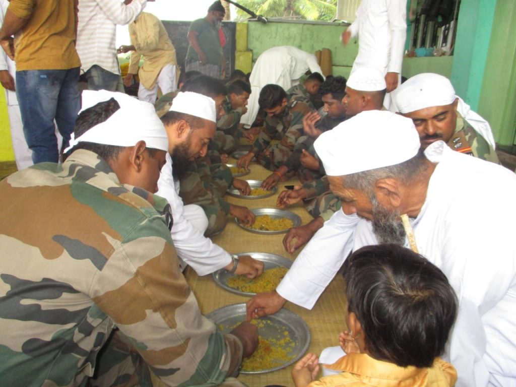 Major Rathore and his unit celebrating Eid with Locals