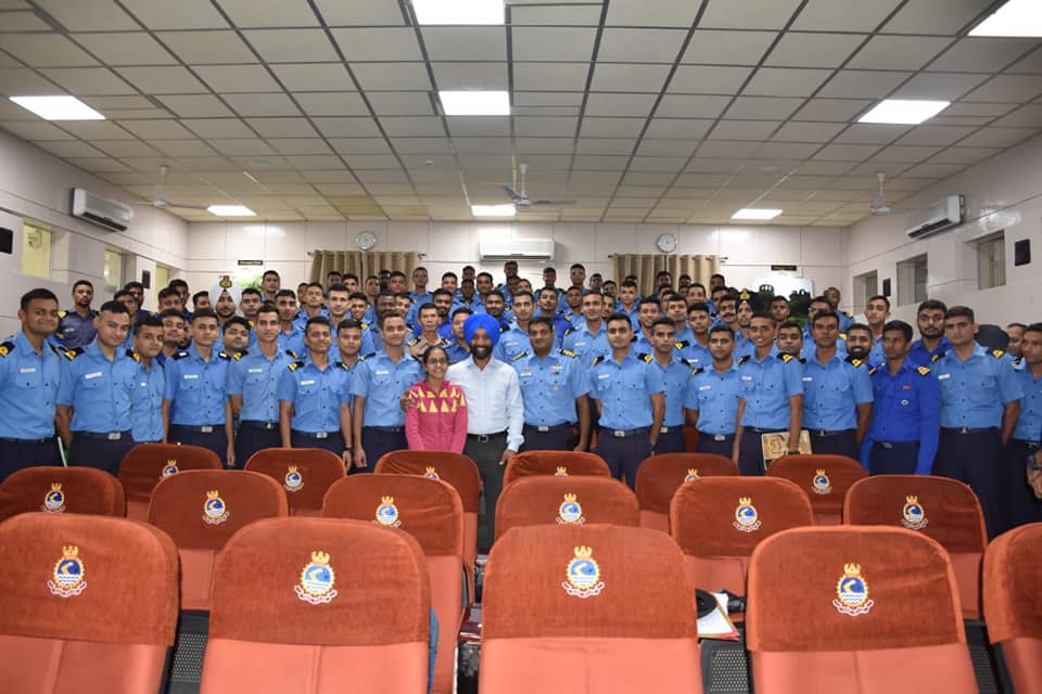 Maj DP Singh with Naval Officers