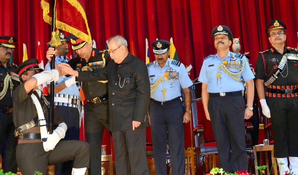 Presidential Colours to the Defence Services Staff College Wellington Tamil Nadu