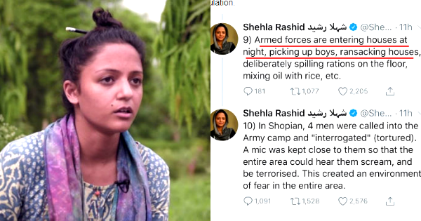 Shehla Rashid Insulted Indian Army