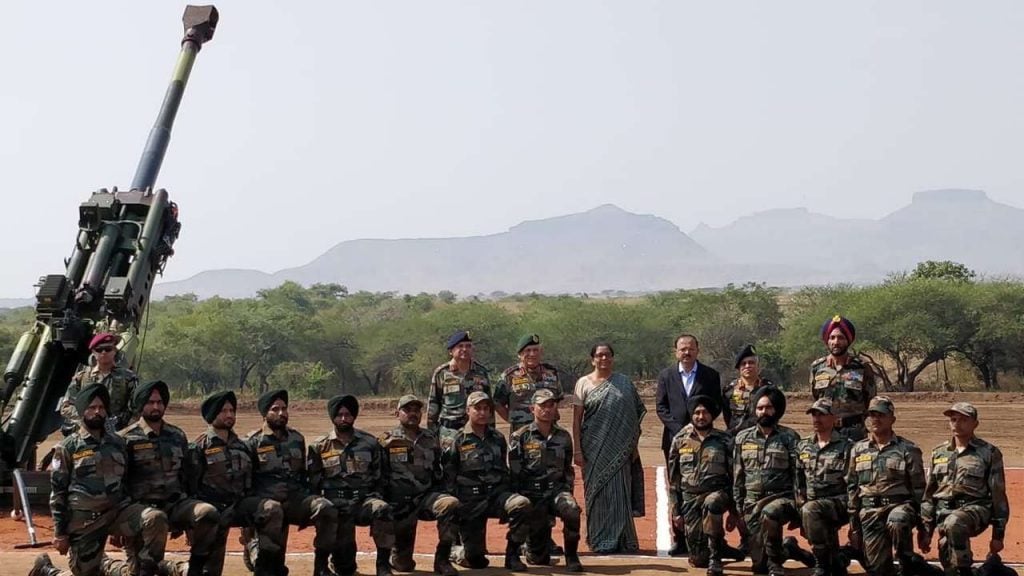 Bofors gun with Nirmala Sitharaman