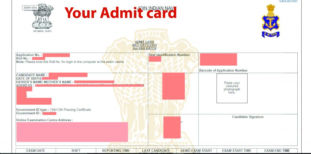 INET ADMIT CARD 3