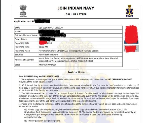 INET Admit Card For SSB Interview