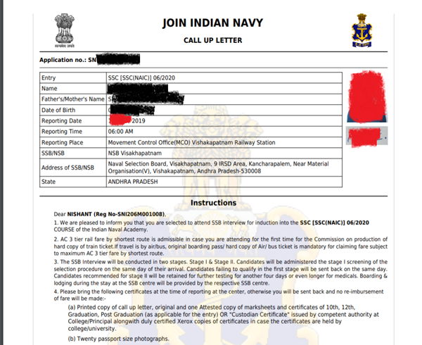 INET Admit Card For SSB Interview