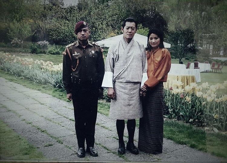 Captain Sangay Tsheltrim with Bhutans King
