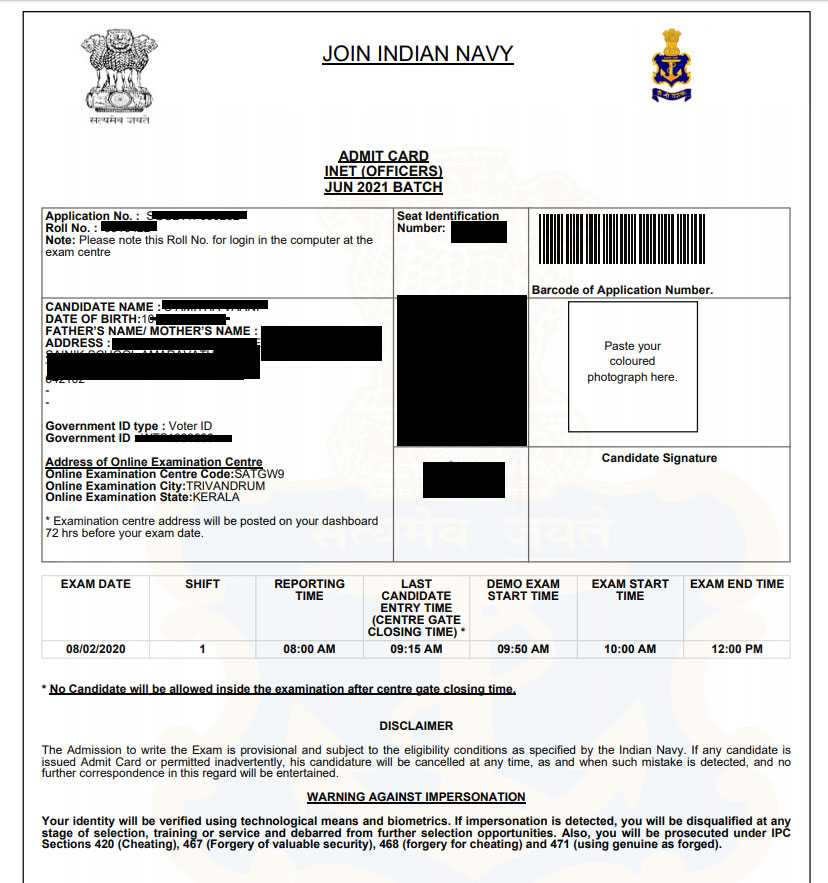 INET Admit Card 2020