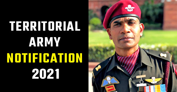 Territorial Army 2021 notification