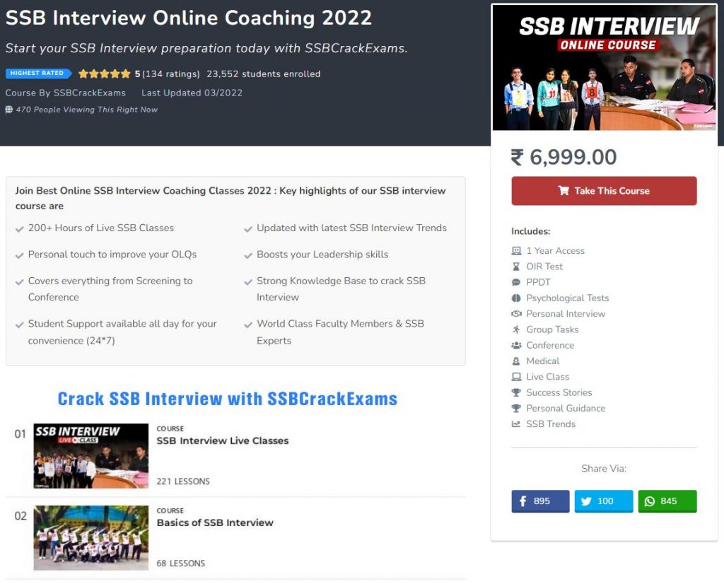 online ssb coaching classes