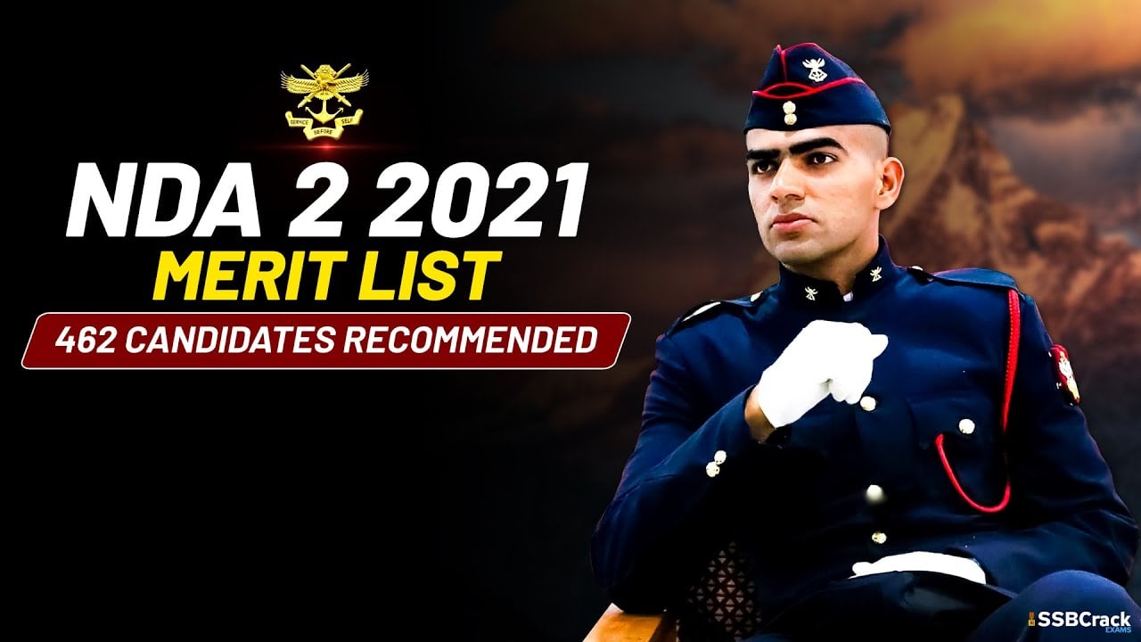 NDA 2 2021 Merit List Out Now 462 Candidates